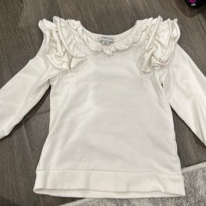 French terry ruffle sweatshirt
